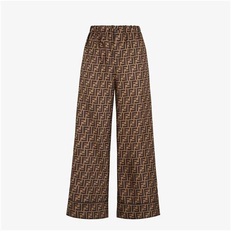 white fendi trousers|fendi trousers in brown twill.